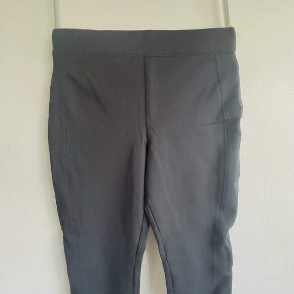 Spanx Wide Leg Trouser Pants Black L High Rise Stretch Pull On Faux Pockets Yoga - Picture 4 of 9